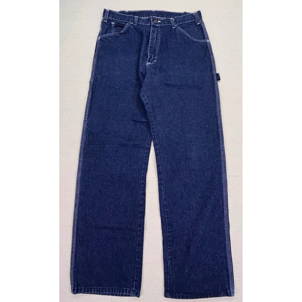 VINTAGE Dickies Carpenter Jean Mens 30 Indigo Blue Denim Utility Work Pant Talon
